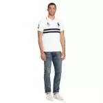 polo ralph lauren t-shirt en coton et stretch slim fit deux lignes blanc